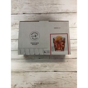 New Bormioli Rocco Rock Bar Rocks 9.25oz Tempered Glass Set of 6 Stackable Spain